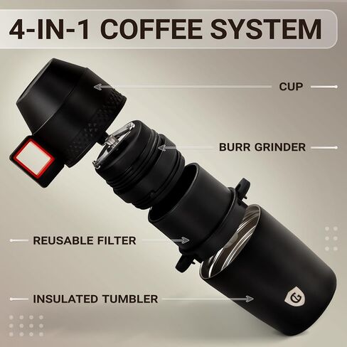 Manual Coffee Grinder for Camping and Travel, Portable Pour Over Brewer Kit in Kuwait