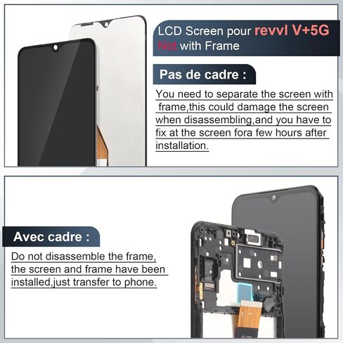 Screen Replacement for T-Mobile Revvl V+ 5G / Revvl V Plus 5G 6.82" LCD Display Touch Digitizer Assembly with Tools in Kuwait