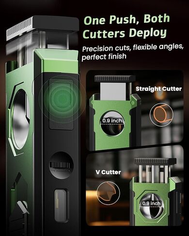 5-in-1 Torch Lighter with Triple Windproof Flame, V Cutter & Straight Cutter, Draw Enhancer Tool and Holder, Refillable Butane Torch Lighter in Gift Box for Men, All-in-one Cool Lighters for Candles in Kuwait
