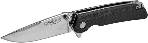 Camillus TRC 6.75" Durable Lightweight VG10 Stainless Steel EDC LinerLock Folding Pocket Knife with Carbon Fiber Handle & Pocket Clip in Kuwait