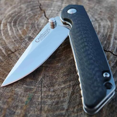 Camillus TRC 6.75" Durable Lightweight VG10 Stainless Steel EDC LinerLock Folding Pocket Knife with Carbon Fiber Handle & Pocket Clip in Kuwait