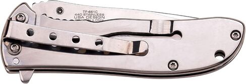 Tac-Force- Folding Pocket Knife – Mirror Polished Stainless Steel Drop Point Blade and Handle, Pocket Clip, Tactical, EDC, Rescue - TF-861C in Saudi Arabia