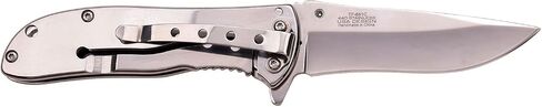 Tac-Force- Folding Pocket Knife – Mirror Polished Stainless Steel Drop Point Blade and Handle, Pocket Clip, Tactical, EDC, Rescue - TF-861C in Saudi Arabia