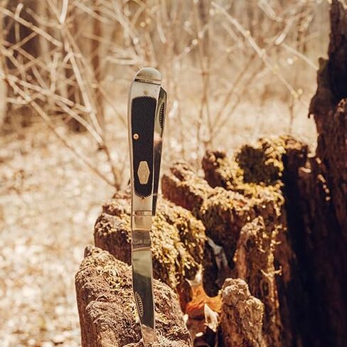 Old Timer 94OTB Genuine Bone Gunstock Trapper 6.9in S.S. Traditional Folding Knife with 3in Clip Point Blade and Bone Handle for Outdoor, Hunting, Camping and EDC in Kuwait
