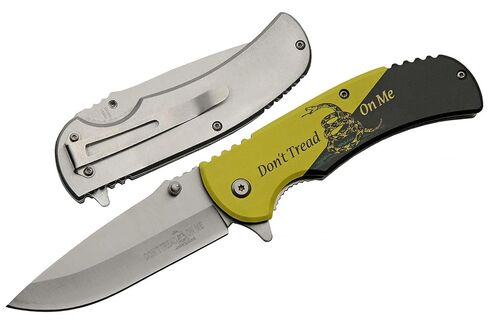 SZCO Supplies 300543-YB Dtom Handled Assisted Open Liner Lock Edc Folding Knife, Yellow/Black, 8" Length in Kuwait