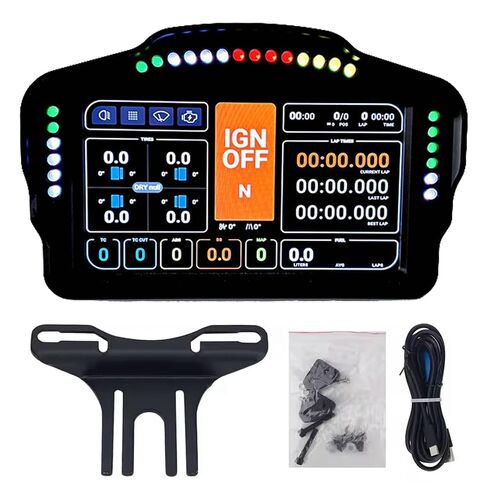 PC DT7 PRO Racing game dashboard For Logitech G RS50 System Base Wheel Hub With Touch Screen Function;7-Inch IPS Speed Display Sim Dashboard With 26 LED Beads For TRUEFORCE Force Feedback Steering Wheel (For RS50 Racing Wheel) in Kuwait