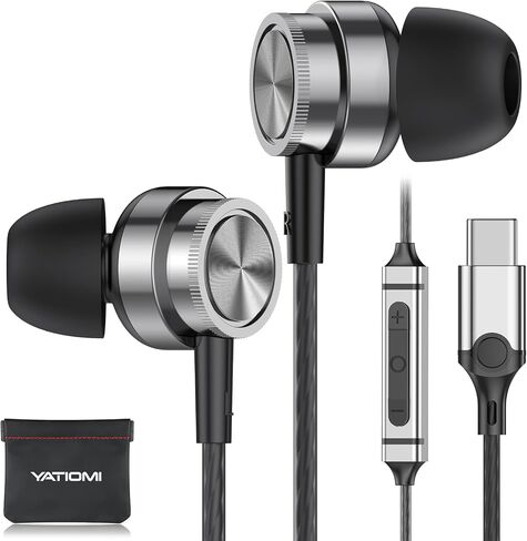 USB C Headphone for Samsung S25 S24 S23 Ultra FE S22 A16 A56 A55, USB C Wired Earbuds Magnetic in-Ear Type C Earphone with Microphone Volume Control Stereo Noise Canceling for iPhone 1716 5 Pro Max in Kuwait