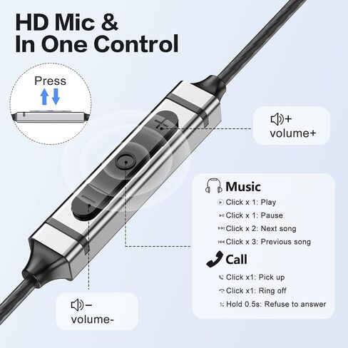 USB C Headphone for Samsung S25 S24 S23 Ultra FE S22 A16 A56 A55, USB C Wired Earbuds Magnetic in-Ear Type C Earphone with Microphone Volume Control Stereo Noise Canceling for iPhone 1716 5 Pro Max in Kuwait