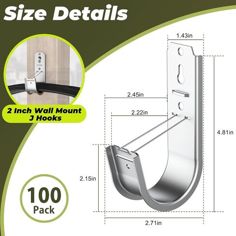 100pcs 2 Inch J Hook Wall Mount J Hook in Kuwait