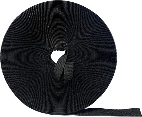 Kable Kontrol Hook and Loop Tape Roll – 3/8" Wide x 75’ Ft Long – Double Sided Heavy Duty Non-Adhesive Non-Sticky Nylon Reusable Fastener Strip Adjustable Strap Wire Organizer Cable Wrap – Black in Kuwait
