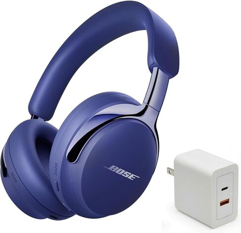 Bose QuietComfort Ultra Bluetooth Headphones (2nd Gen) Bundle with Fast Charger, Wireless Headphones with Spatial Audio, Over Ear Noise Cancelling with Mic, Up to 30 Hours of Play time, (Desert Gold) in Kuwait
