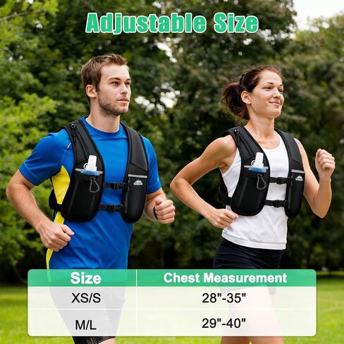 Running Vest, Hydration Backpack with 500ml Water Bladder Adjustable Chest Straps Reflective Strip Design Lightweight Breathable Great for Women Men Run/Hiking/Cycling/Climbing (Black, X-Small-Small) in Kuwait