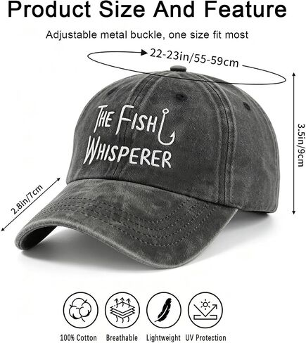 The Fish Whisperer Hats for Men Women, Adjust Fishing Baseball Cap in Kuwait