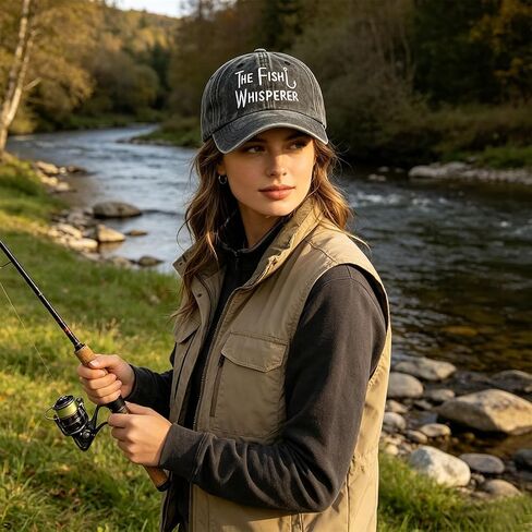 The Fish Whisperer Hats for Men Women, Adjust Fishing Baseball Cap in Kuwait