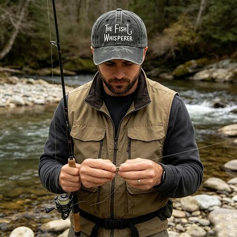 The Fish Whisperer Hats for Men Women, Adjust Fishing Baseball Cap in Kuwait