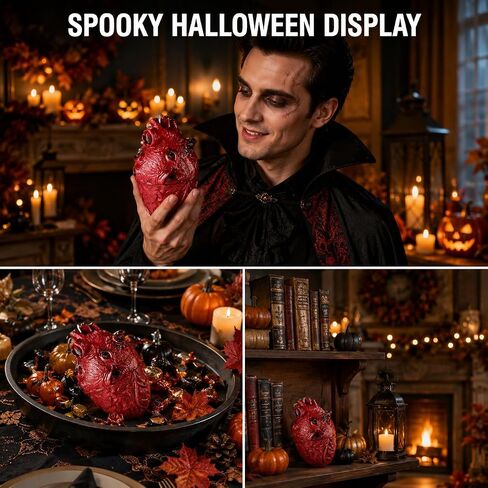 Fake Bloody Heart Prop Halloween Decoration, Realistic Anatomical Heart for Haunted House, Horror Party Decor, Spooky Prank Accessory, Creepy Costume Prop in Kuwait