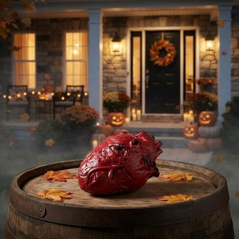 Fake Bloody Heart Prop Halloween Decoration, Realistic Anatomical Heart for Haunted House, Horror Party Decor, Spooky Prank Accessory, Creepy Costume Prop in Kuwait