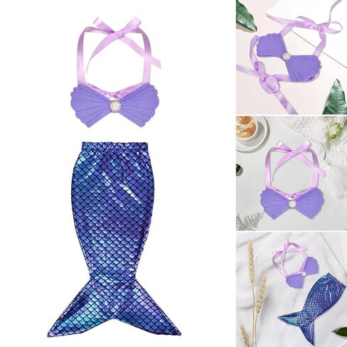 Baby Photo Props for Girl 0-1 Year Infant Bra Tail Costume Newborn Photography Props Theme Outfit Baby Essential in Kuwait