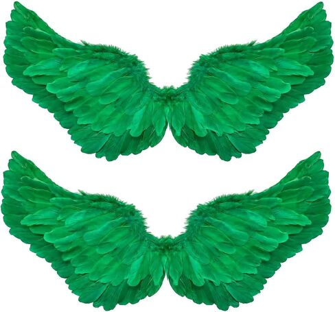 Aimery 2pcs Feather Angel Wings Costume Accessory for Adults, for Halloween Cosplay Masquerade Photo Props and Themed Events in Kuwait