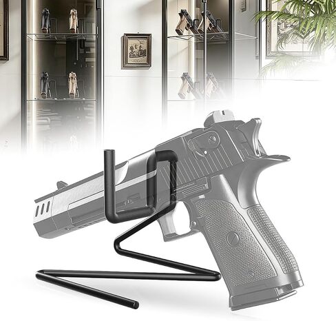 Pistol Display Stand - Handgun Hanger Works Great in Gun Safe, Shop, Home Cabinet & Nightstand - Scratch-Free Padding Revolver Holder – Gun Display Stand for Even The Heaviest Pistol - Pistol Rack in Kuwait
