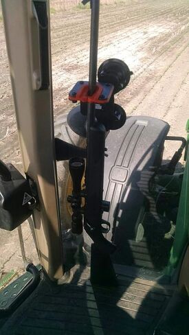 Glass Enclosed Tractor, Combine, Sprayer Gun Mount Rack with Butt Stock in Kuwait