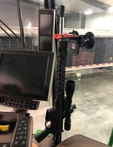 Glass Enclosed Tractor, Combine, Sprayer Gun Mount Rack with Butt Stock in Kuwait