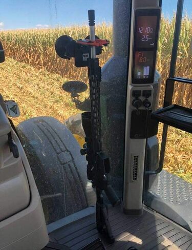 Glass Enclosed Tractor, Combine, Sprayer Gun Mount Rack with Butt Stock in Kuwait