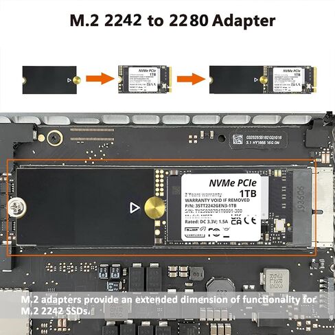 M.2 2242 to 2280 SSD Length Extension Adapter, Black, Pack of 2 in Kuwait