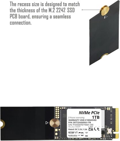 M.2 2242 to 2280 SSD Length Extension Adapter, Black, Pack of 2 in Kuwait