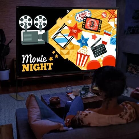 Projector Screen with Stand, Tool Free 120 inch Outdoor 16:9 4K Front Rear HD Portable Projector Screen Indoor Foldable Movie Screen with Carry Bag, Sandbag for Home Backyard, Camping, Theater in Kuwait