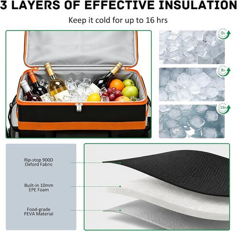 2-in-1 Cooler with Wheels,100 Cans Rolling Cooler,100% Leakproof Cooler Bag in Kuwait
