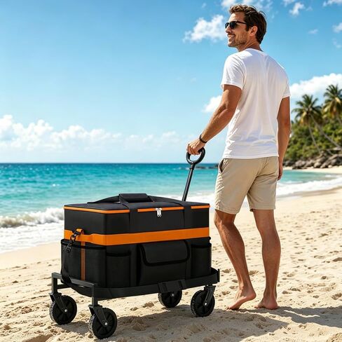 2-in-1 Cooler with Wheels,100 Cans Rolling Cooler,100% Leakproof Cooler Bag in Kuwait