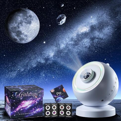 Galaxy Projector for Bedroom with 29 Soothing Sounds Machine, 16 in 1 HD Disc Star Planetarium Projector Galaxy Light, Remote Timer Bluetooth Speaker, Ceiling Night Light Gifts for Boys in Kuwait