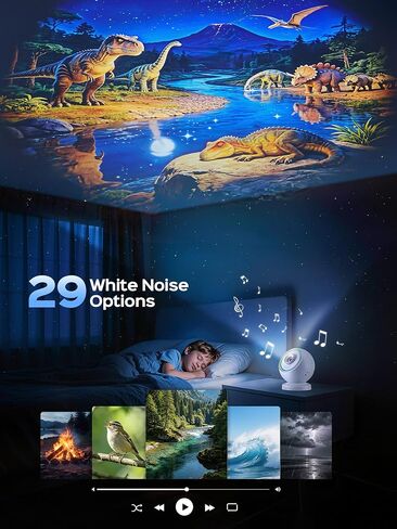 Galaxy Projector for Bedroom with 29 Soothing Sounds Machine, 16 in 1 HD Disc Star Planetarium Projector Galaxy Light, Remote Timer Bluetooth Speaker, Ceiling Night Light Gifts for Boys in Kuwait