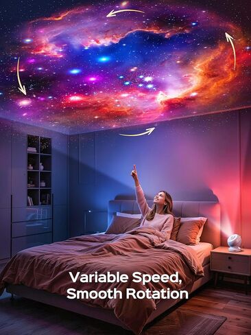 Galaxy Projector for Bedroom with 29 Soothing Sounds Machine, 16 in 1 HD Disc Star Planetarium Projector Galaxy Light, Remote Timer Bluetooth Speaker, Ceiling Night Light Gifts for Boys in Kuwait