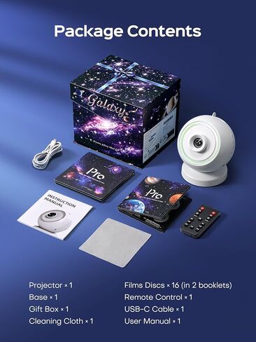 Galaxy Projector for Bedroom with 29 Soothing Sounds Machine, 16 in 1 HD Disc Star Planetarium Projector Galaxy Light, Remote Timer Bluetooth Speaker, Ceiling Night Light Gifts for Boys in Kuwait