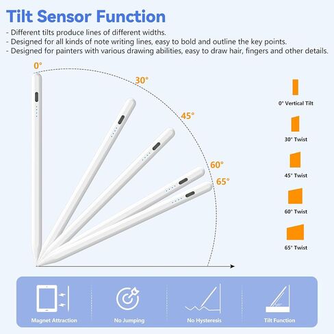 Stylus Pen for Touch Screen,2X Super Fast Charge Stylus Pen for/Tablet/Phone, Android, High Precision Magnetic Universal Stylus Pencil for Android (White) in Kuwait