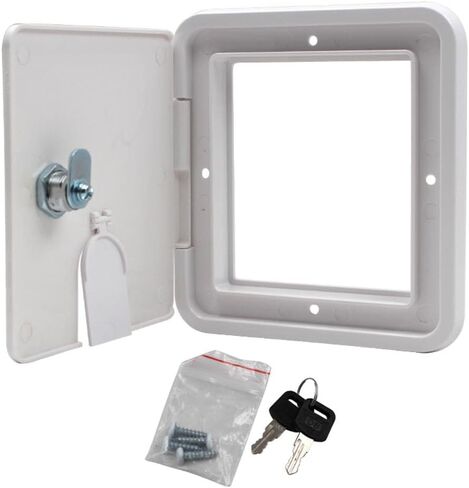 Secure Rv Cable Cover with Locking Keys, White in Kuwait
