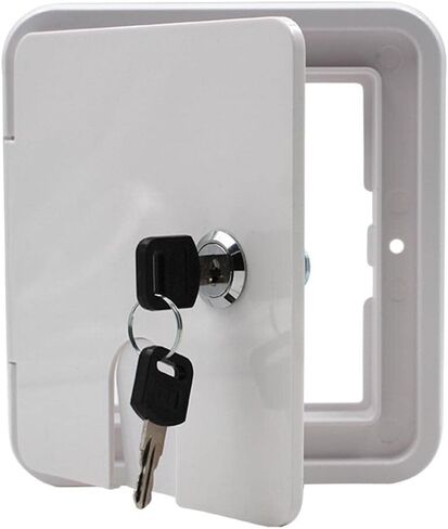 Secure Rv Cable Cover with Locking Keys, White in Kuwait