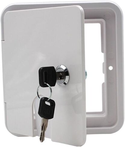 Secure Rv Cable Cover with Locking Keys, White in Kuwait