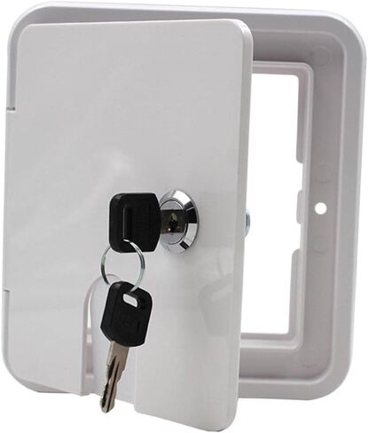 Secure Rv Cable Cover with Locking Keys, White in Kuwait