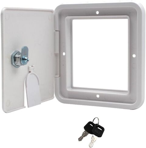 Secure Rv Cable Cover with Locking Keys, White in Kuwait