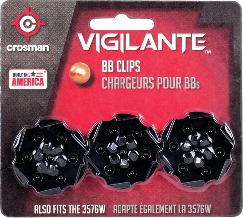 Crosman 408T Vigilante BB Revolver Magazine Clips, 6 Round, Black, 3 Count (Pack of 1) in Kuwait