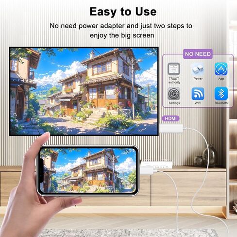 [Apple MFi Certified] USB C to HDMI Cable Adapter for iPhone 17 to TV in Kuwait