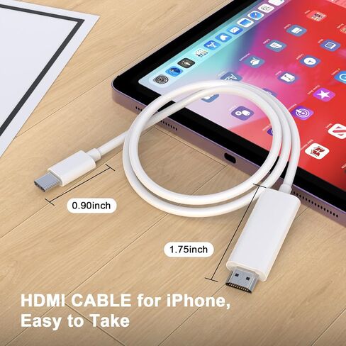 [Apple MFi Certified] USB C to HDMI Cable Adapter for iPhone 17 to TV in Kuwait