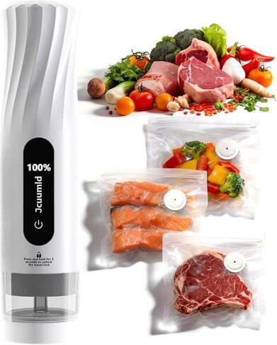 Vacuum Sealer for Food with 30 Reusable Vacuum Bags, 6X Freshness Lock, Cordless Compact Handheld Vacuum Sealer Machine for Kitchen in Kuwait