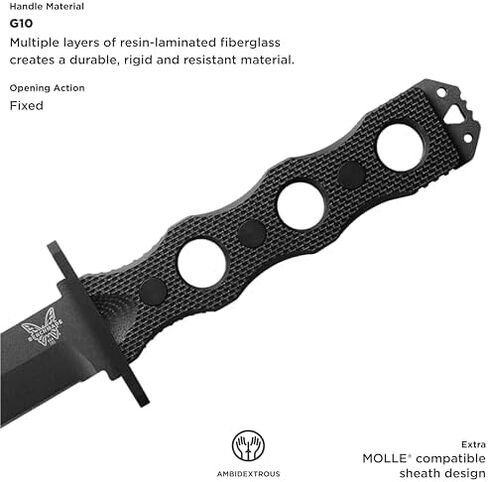 Benchmade SOCP Fixed Blade Tactical Knife, 3V Steel Blade (185BK) in Kuwait