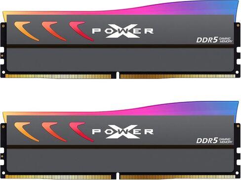 Silicon Power DDR5 32GB (2x16GB) Storm RGB 6000MT/s (PC5-48000) 288-pin CL36 1.35V UDIMM Desktop Memory Module RAM SU032GXLWU60FFDKAB Gray in Kuwait
