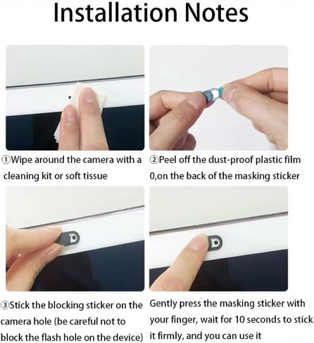 3 Pcs Webcam Cover Slide, Ultra-Thin Camera Privacy Cover for Laptop Desktop Computer Smartphone Tablet to Protect Your Privacy and Security, Panda Design (Black) in Kuwait