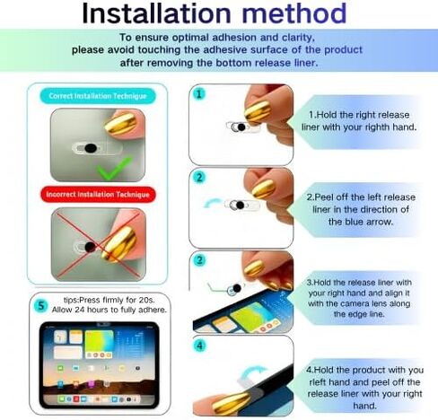 Front Camera Cover,Camera Privacy Covers Compatible with iPad, Webcam Privacy Cover,Ultra-Thin Transparent Slide, Easy Install Self-Adhesive, Compatible with Galaxy, Pixel & Tablets,Black-2 Pack in Kuwait